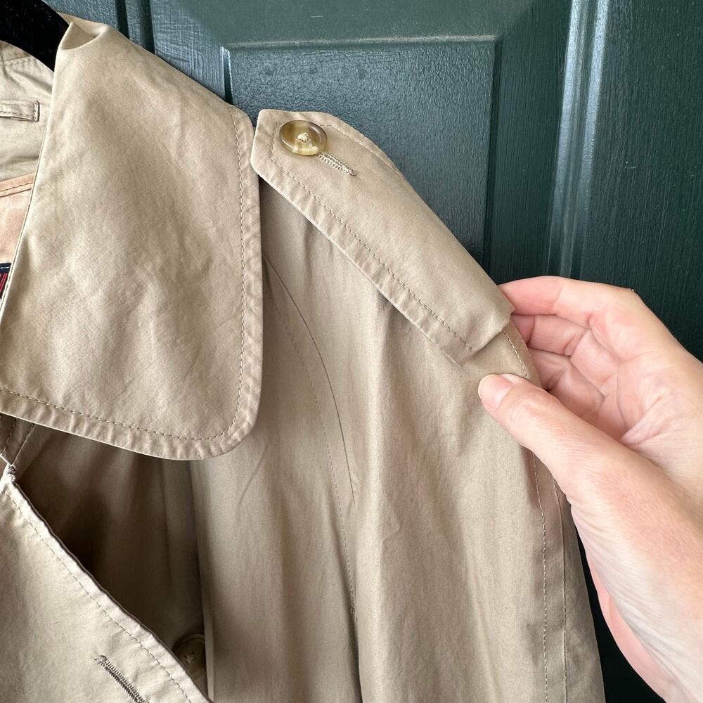 Austin Reed Regent St Trench Coat 40R Tan Wool Liner Belted Rain Jacket Britcore - Picture 3 of 11